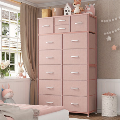 Tall Metal Dresser with Multiple Color Options, Drawer Storage Cabinet detail image - detail view 3