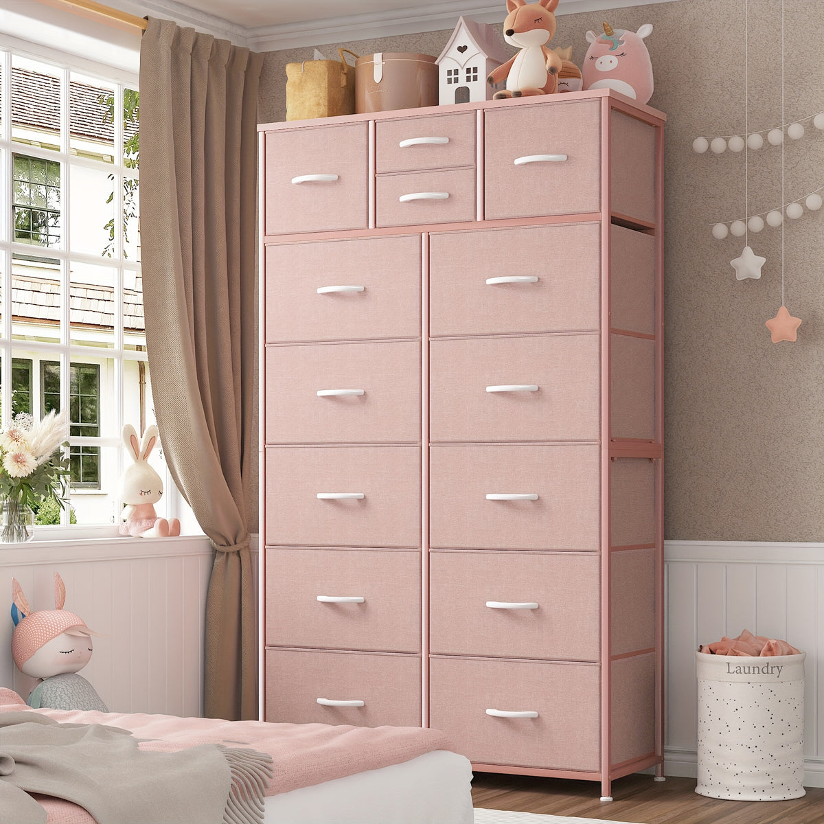 Dresser shown in the pink color option