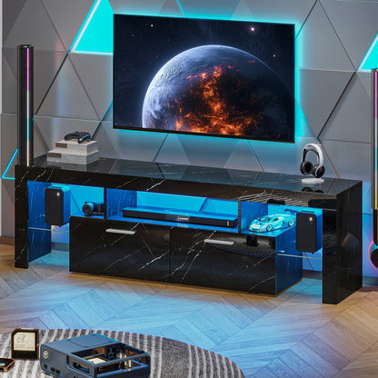 TV Stands and Entertainment Centers shown in the Black, For 75" TV, Marble option