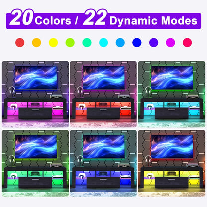 TV Stands And Entertainment Centers with LED Lighting for Living Room detail image - detail view 7