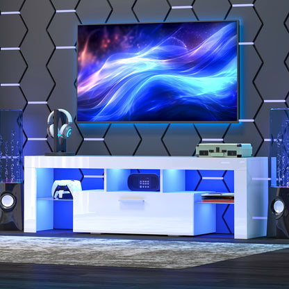 TV Stands and Entertainment Centers shown in the White, L51 Inches, for TVs below 55" option