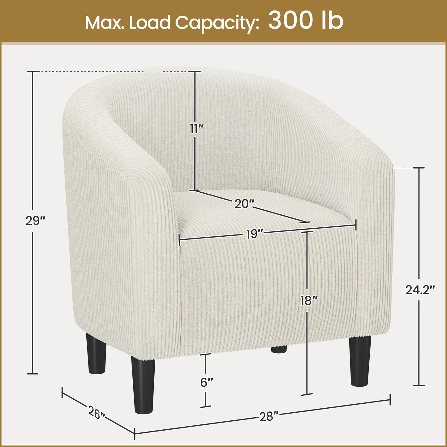 Upholstered Accent Chair, Bedroom Reading Chair for Comfortable Everyday Seating detail image - detail view 8