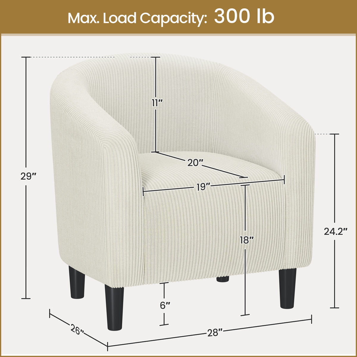 Upholstered Accent Chair, Bedroom Reading Chair for Comfortable Everyday Seating detail image - detail view 8