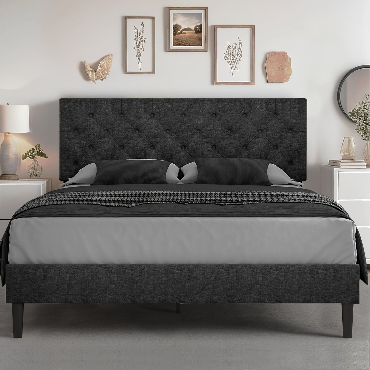 Bed Frames shown in the Dark Gray, Twin option