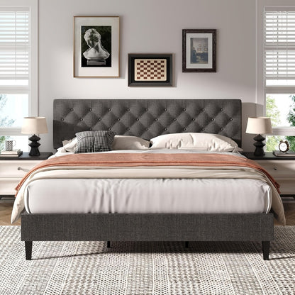 Upholstered Bed Frame, Bedroom Platform Bed for Bedroom Comfort and Support detail image - detail view 4