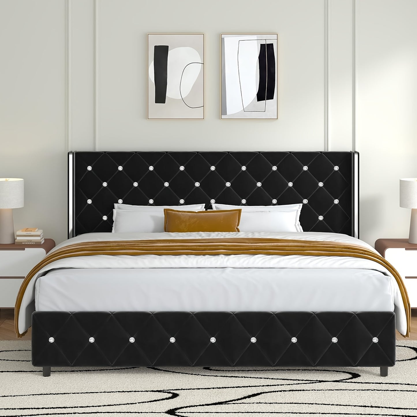 Bed Frame shown in the Black, King option