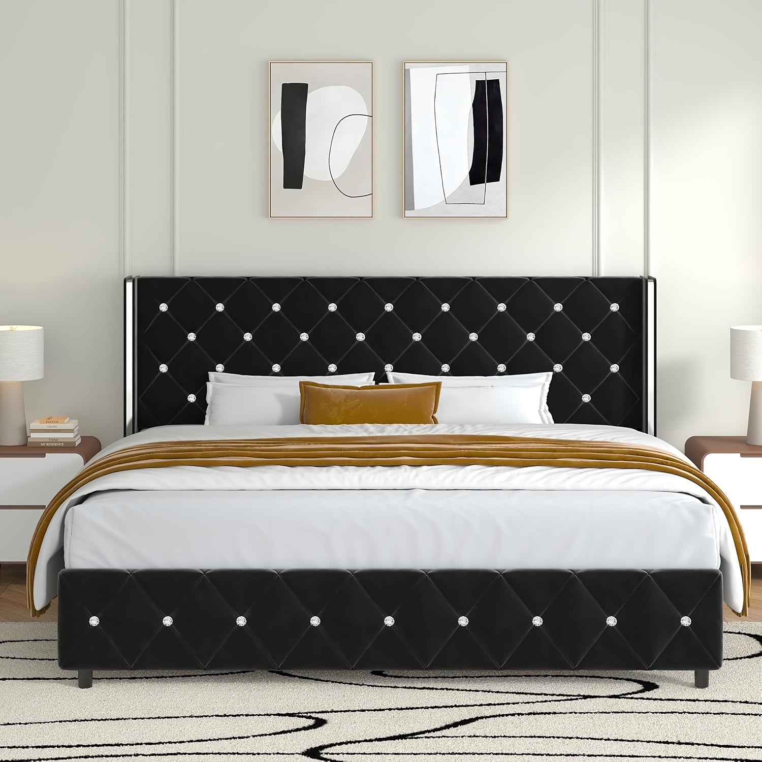Bed Frame shown in the Black, King option