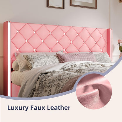 Upholstered Bed Frame with No Box Spring Needed, Bedroom Platform Bed detail image - detail view 16