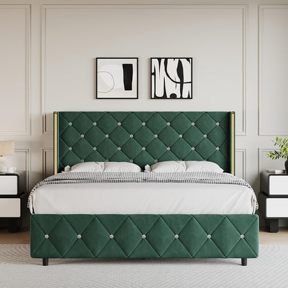 Bed Frame shown in the Green, Full option