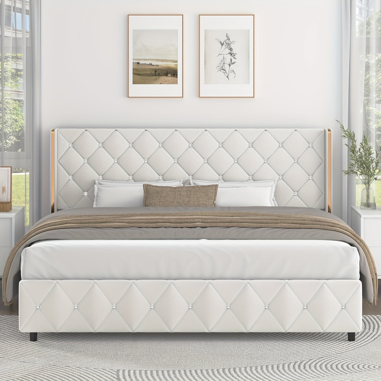 Bed Frame shown in the White, King option