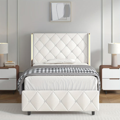 Bed Frame shown in the White, Twin option