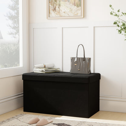 Ottoman shown in the Black Leather - 31.5 Inches option