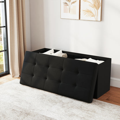 Ottoman shown in the Black Linen - 43.5 Inches option