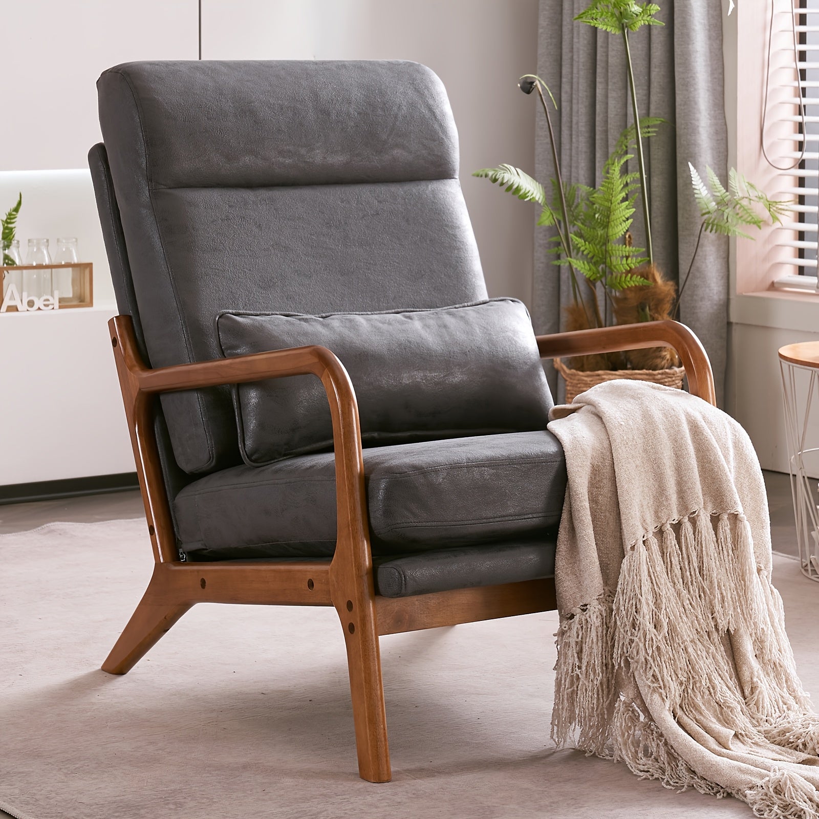 Accent Chair shown in the Microfiber-Dark Grey, 1set option