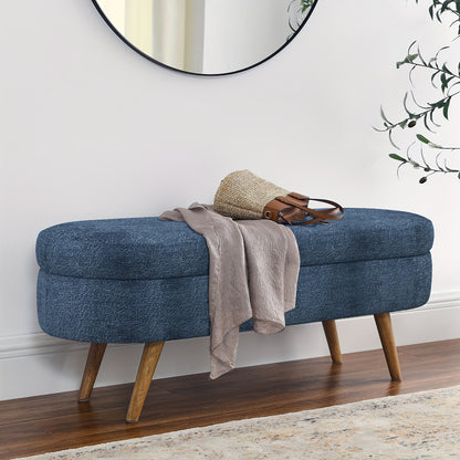 Storage Ottoman Bench shown in the Blue option