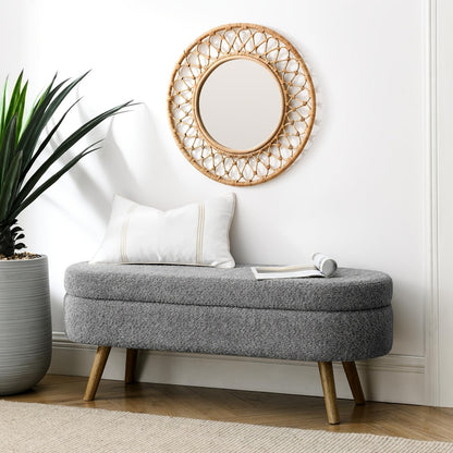 Upholstered Solid Wood Storage Ottoman Bench with Hidden Storage for Living Room detail image - detail view 19