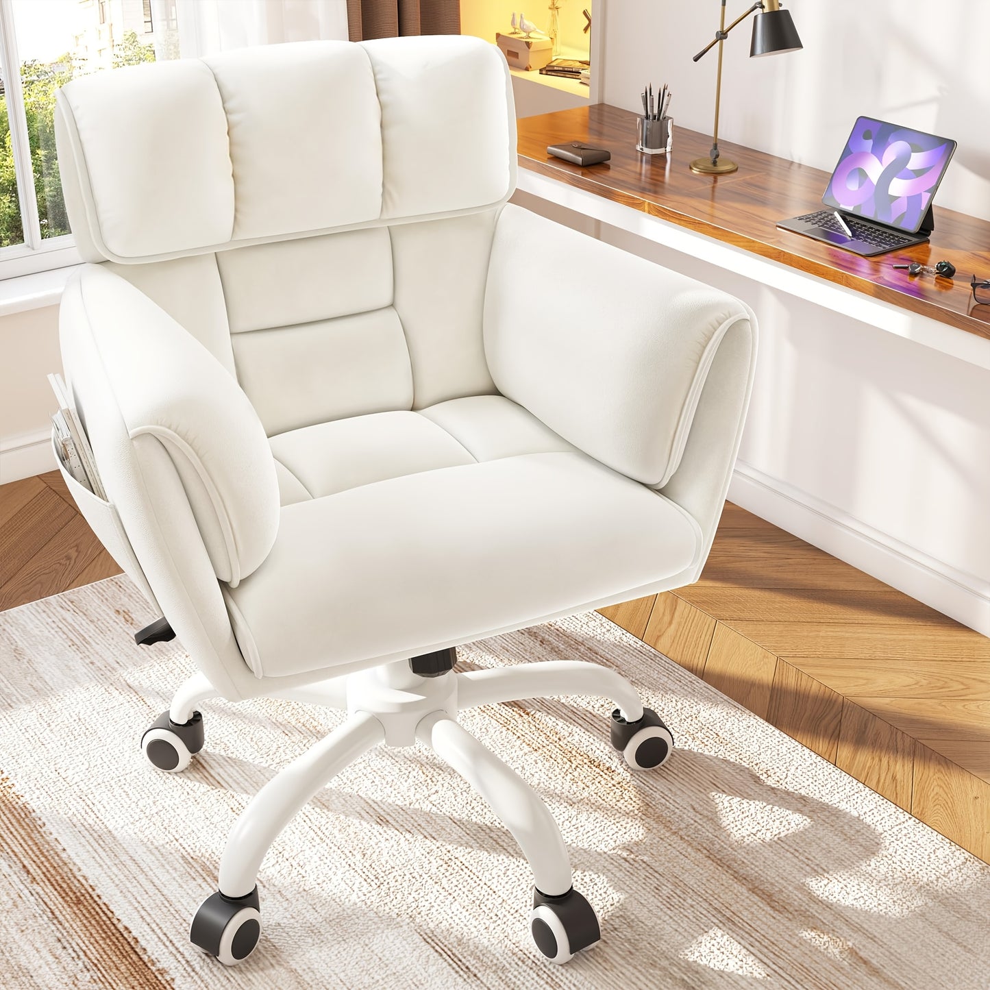 Vanity Chair shown in the White option