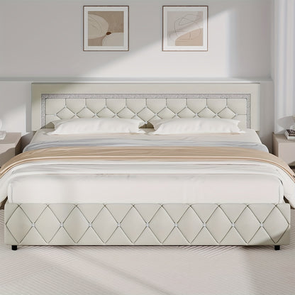 Bed Frame shown in the Beige, King option