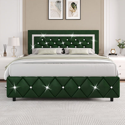Upholstered Wood Bed Frame with No Box Spring Needed and Memory Foam detail image - detail view 20