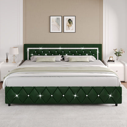 Upholstered Wood Bed Frame with No Box Spring Needed and Memory Foam detail image - detail view 21