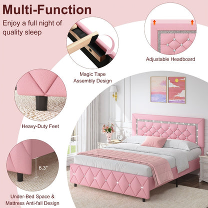Upholstered Wood Bed Frame with No Box Spring Needed and Memory Foam detail image - detail view 28