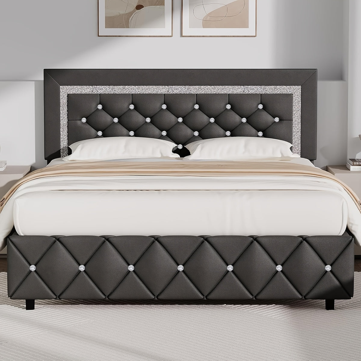 Bed Frame shown in the Gray, Full option