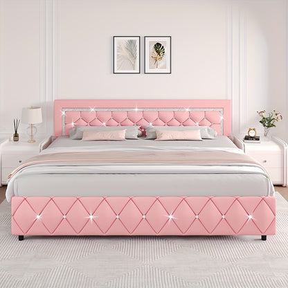 Bed Frame shown in the pink, King option