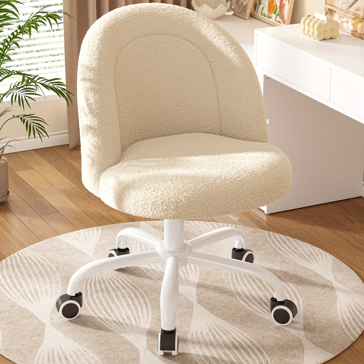 Vanity Chair shown in the Beige option