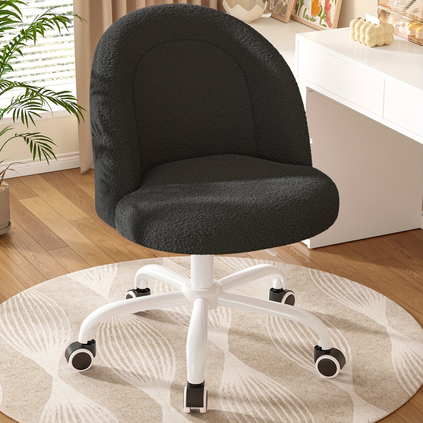 Vanity Chair shown in the Black option