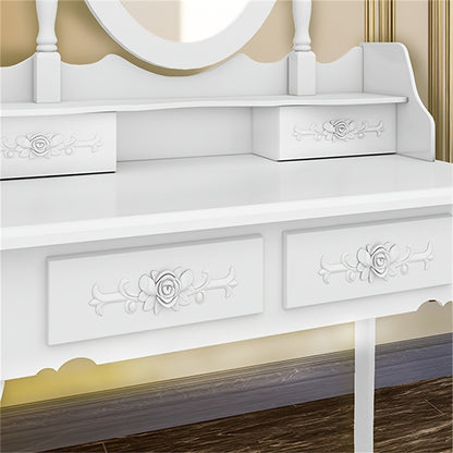 Vanity Table with Solid Wood Construction and 360° Swivel for Bedroom detail image - detail view 8
