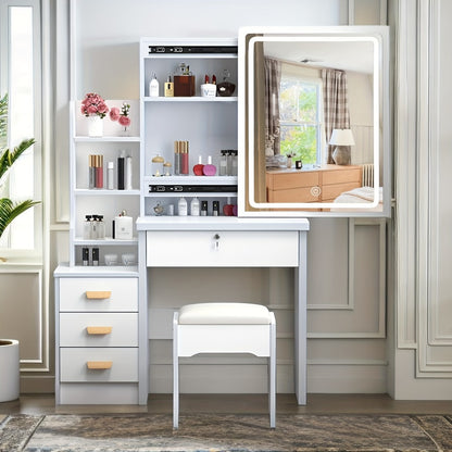 Vanity Tables with Storage Drawers for Dressing and Daily Routines in Bedroom detail image - detail view 11