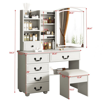 Vanity Tables with Storage Drawers for Dressing and Daily Routines in Bedroom detail image - detail view 14