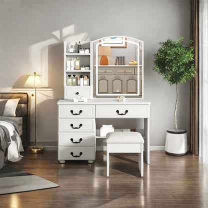 Vanity Tables with Storage Drawers for Dressing and Daily Routines in Bedroom detail image - detail view 5