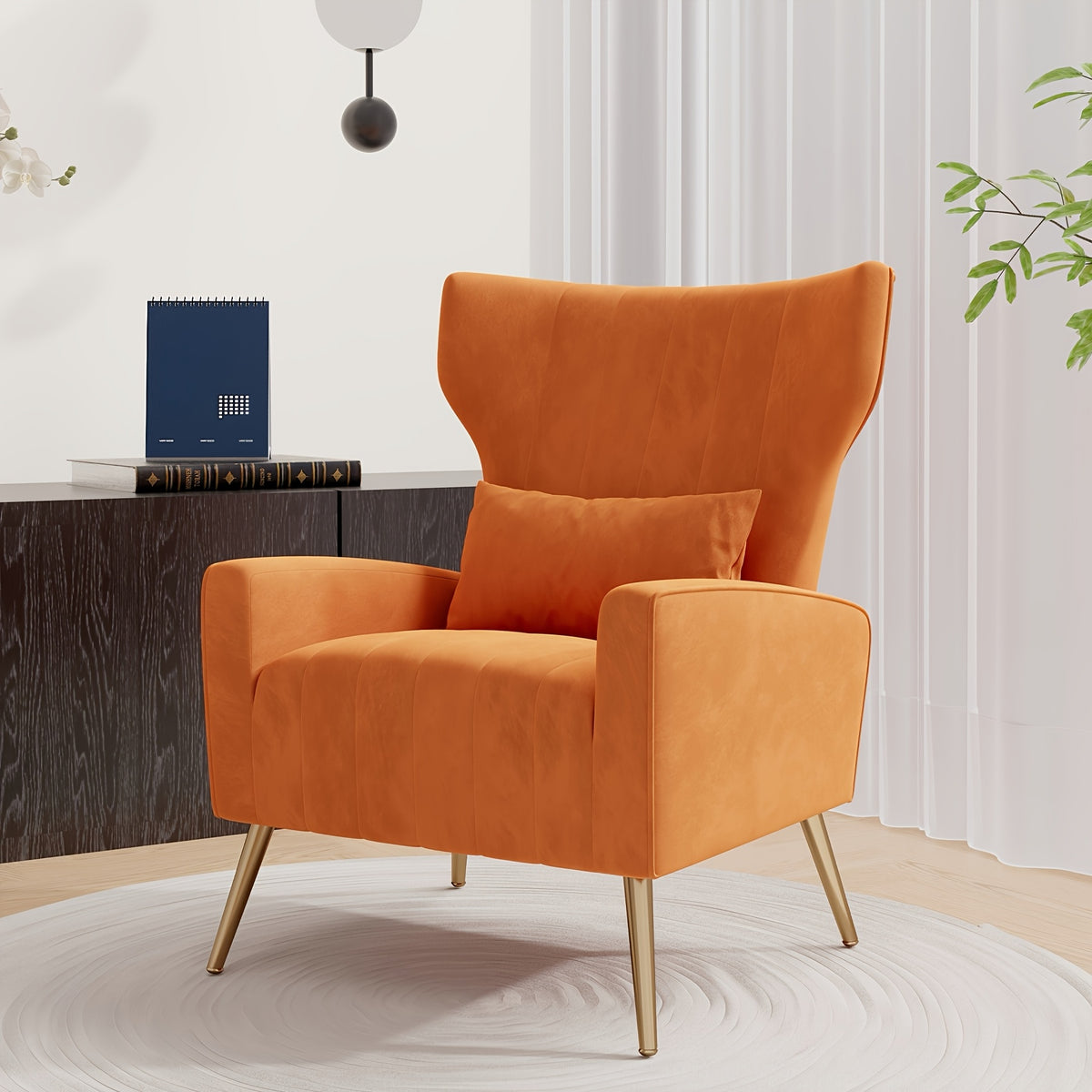 Accent Chair shown in the Orange option