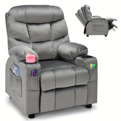 Kids Recliner Chair shown in the Gray option