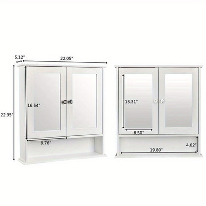 Wall-Mounted Bathroom Wall Cabinet for Organized Everyday Storage, in White detail image - detail view 7
