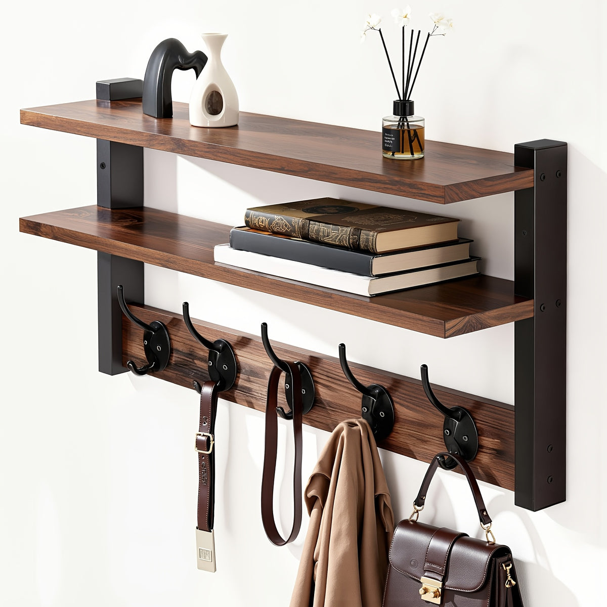 Clothes Rack shown in the Walnut color option