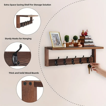 Wall-Mounted Heavy-Duty Coat Rack, Coat and Hat Organizer for Entryway detail image - detail view 12