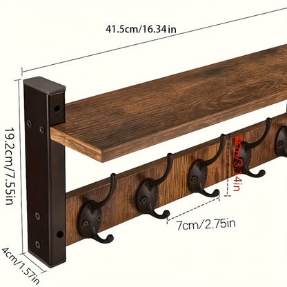 Wall-Mounted Heavy-Duty Coat Rack, Coat and Hat Organizer for Entryway detail image - detail view 15