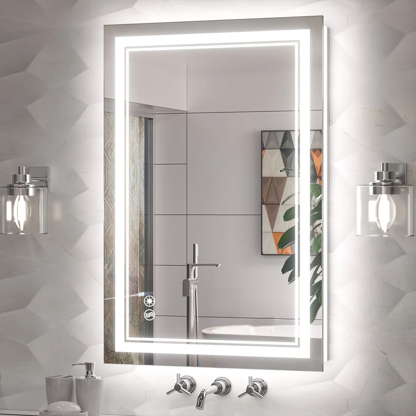 Bathroom Mirror shown in the 24 x 36 Front & Backlit option
