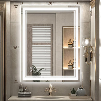 Bathroom Mirror shown in the 36 x 28 Front&Backlit option