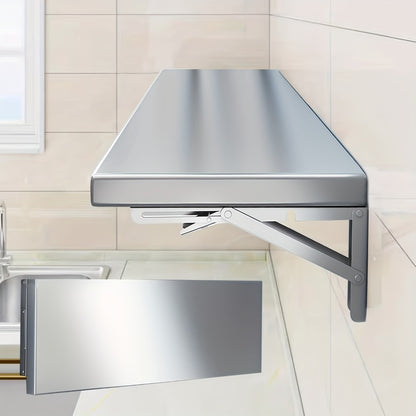 Folding Table, Wall Mounted 304 Stainless Steel, Foldable Wall Shelf for Kitchen Bathroom shown in the main product view