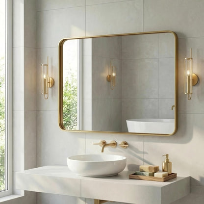 Wall-Mounted Metal Wall Mirror, Decorative Wall Mirror for Entryway detail image - detail view 6