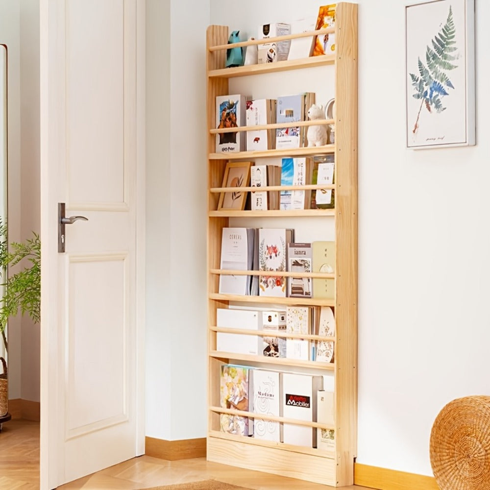 Wall-Mounted Narrow Bookshelf, Freestanding Bookcase for Organized Everyday Storage detail image - detail view 19