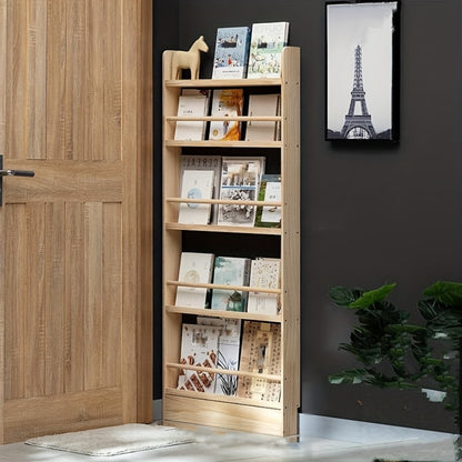 Wall-Mounted Narrow Bookshelf, Freestanding Bookcase for Organized Everyday Storage detail image - detail view 9