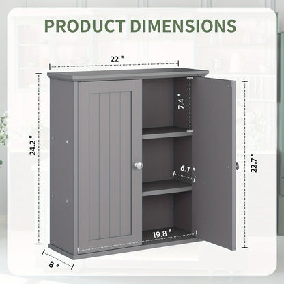 Wall-Mounted Wall Cabinet with Adjustable Shelves for Bathroom detail image - detail view 7
