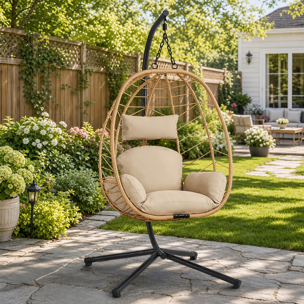 Wicker Egg Swing Chair for Comfortable Everyday Seating in Bedroom detail image - detail view 10