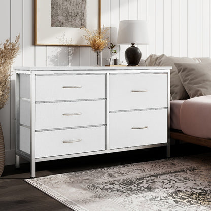 Wide Fabric Dresser, Drawer Storage Cabinet for Organized Everyday Storage in Bedroom detail image - detail view 15