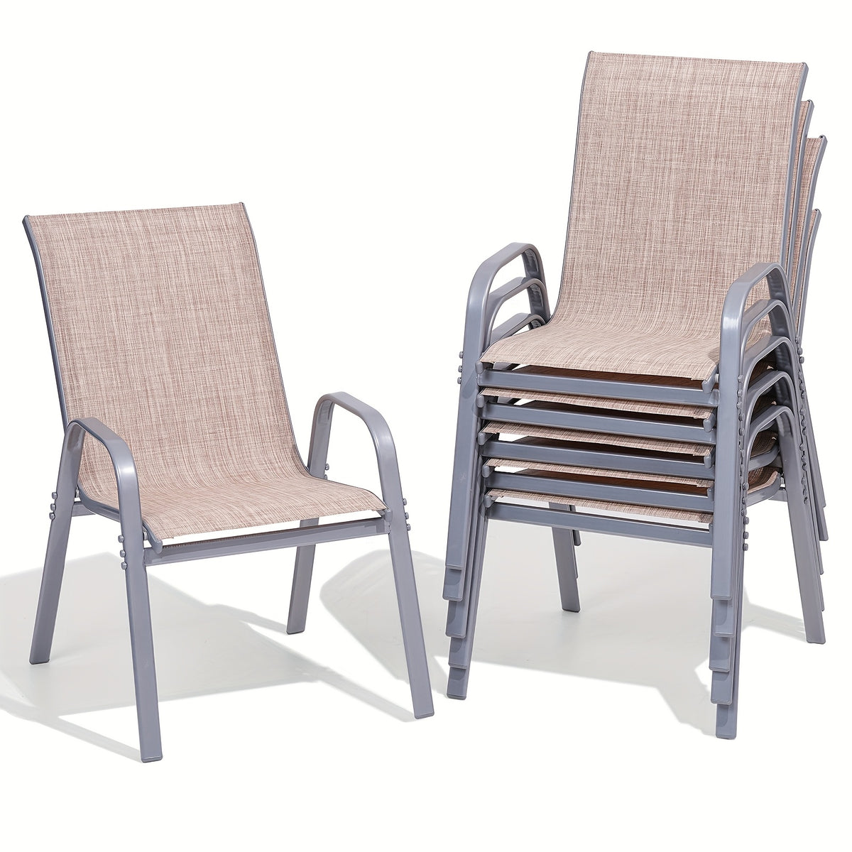 Outdoor Chair shown in the Beige, 6pcs option