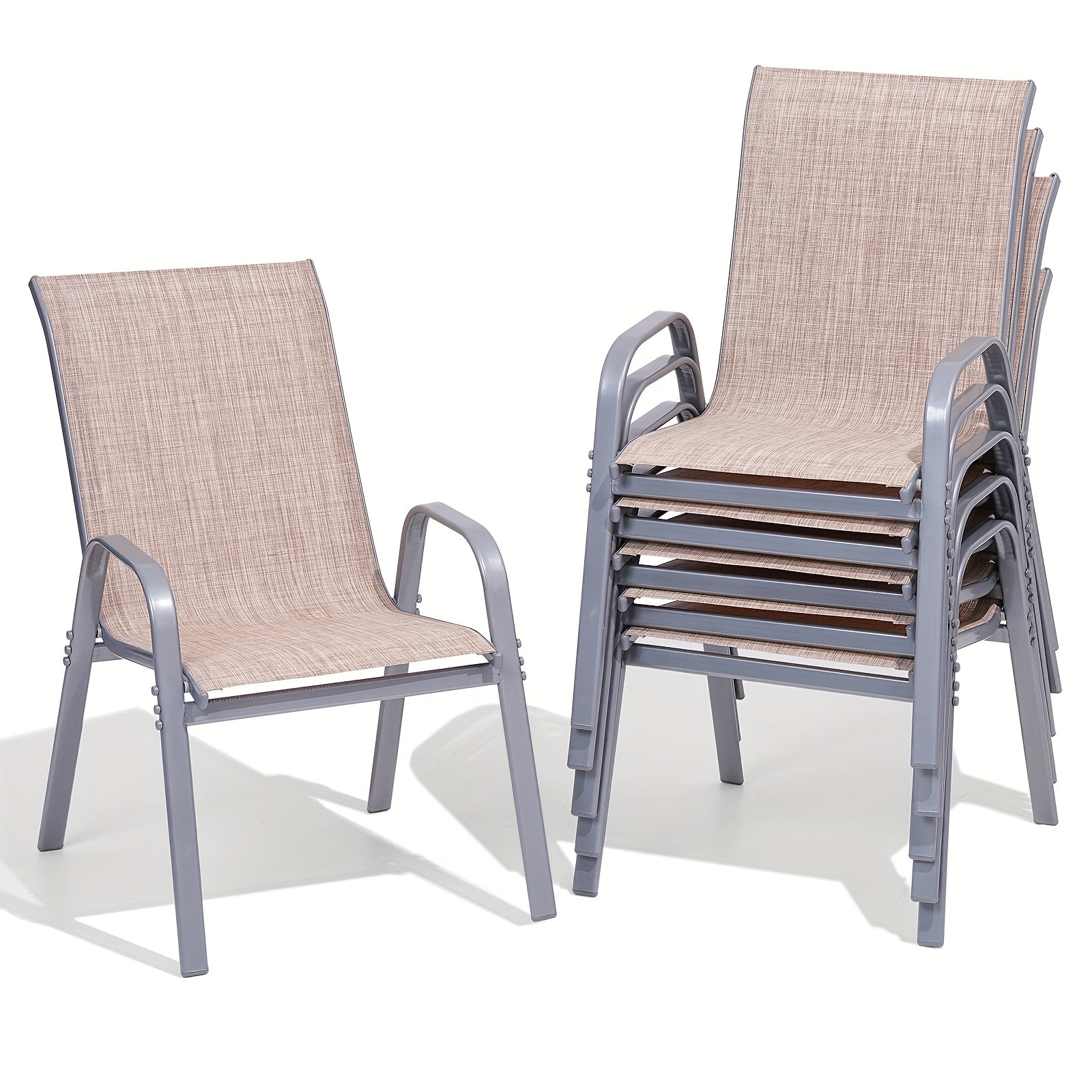 Outdoor Chair shown in the Beige, 6pcs option